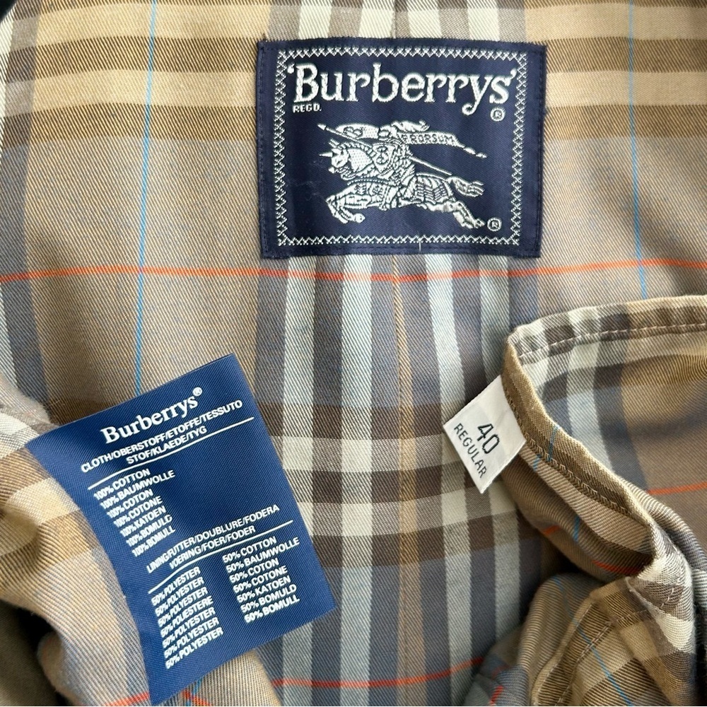 Vintage Burberry Wool Westminster Heritage Trench Coat Removable Wool Lining 40R